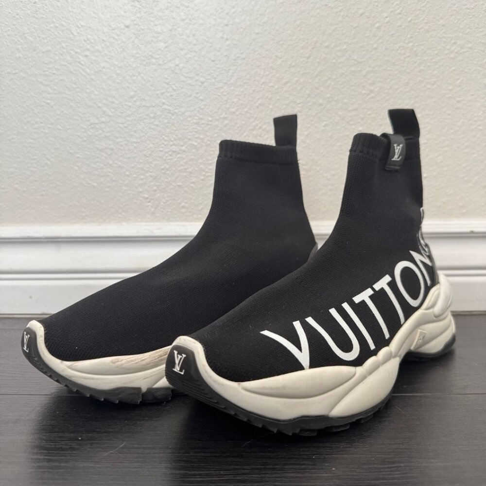 Louis Vuitton Black Stretch Fabric Run 55 Sneaker Boots